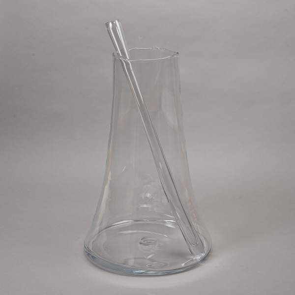 Vase EMMANUEL, H 60 x Du 40 x Do 18 cm, Glas, Klar;