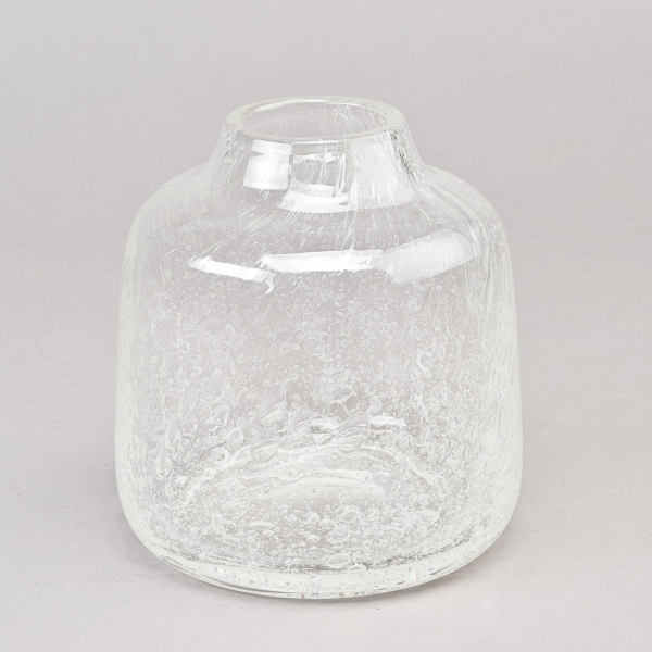 Vase TISZA M, H 19 x D 18 cm, Clear Bubbles;
