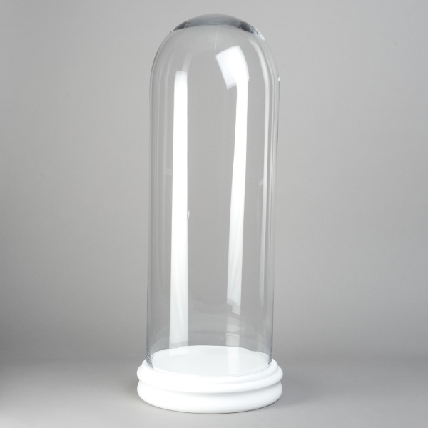 Glass-Dome, H 82 x D 32 cm, Holz, Weiss/Glas, Klar;