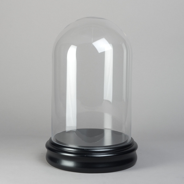 Glass-Dome, H 43 x D 24 cm, Holz, Schwarz/Glas;