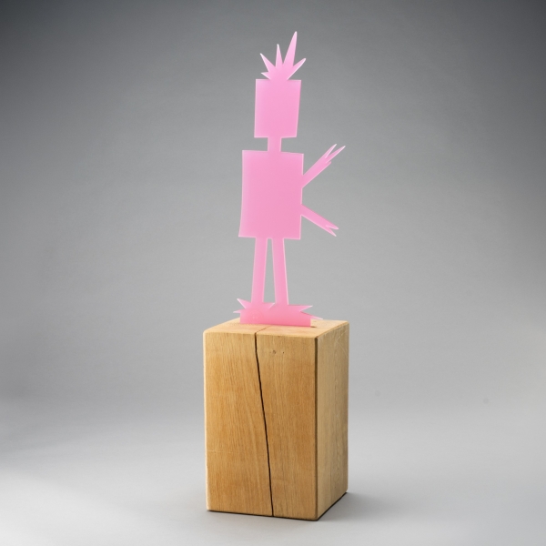 Preview: BERKES N° 3 M, Acrylglas auf Holzsockel, Rosa;