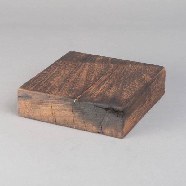Holzplatte, 12 x 12 x H 3 cm, Dunkelbraun;