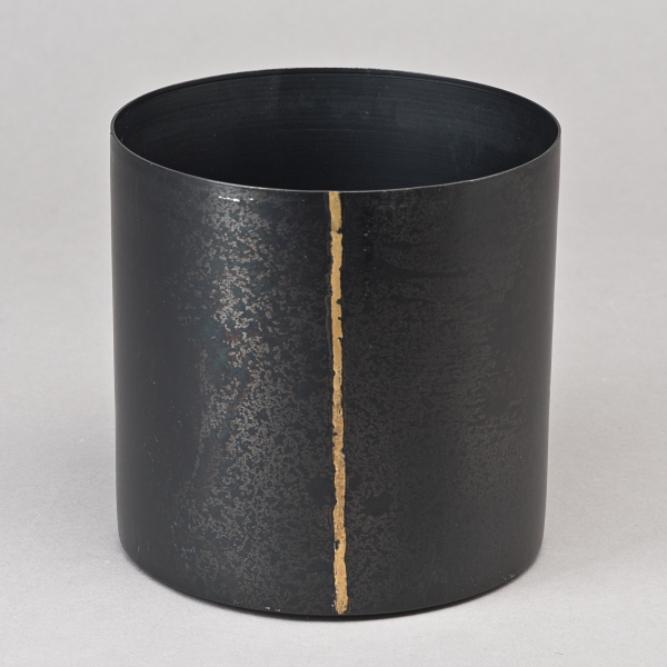 Zylinder, D 14 x H 14 cm, Metall, antique, Schwarz;