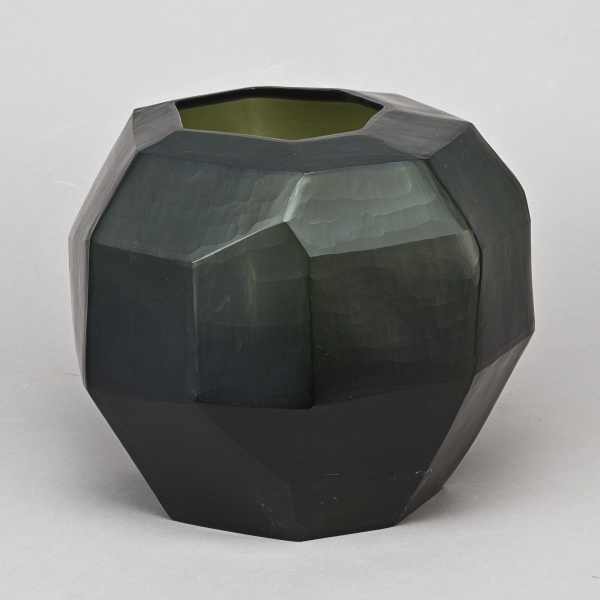 Vase CUBISTIC M, H 27 x D 31 cm, Black Steelgrey;