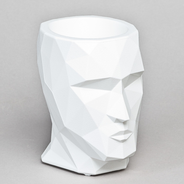 Pflanzgefäss ADAN, H 18 x B 13 cm, Weiss;