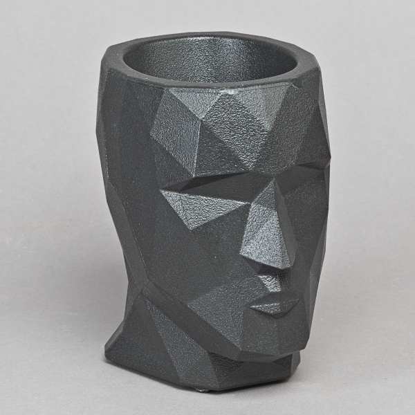 Pflanzgefäss ADAN, H 18 x B 13 cm, Anthrazit;