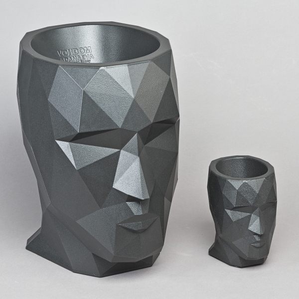 Preview: Pflanzgefäss ADAN, H 18 x B 13 cm, Anthrazit;