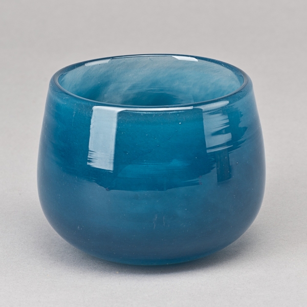 Vase/Windlicht XS, H 8 x D 10 cm, Glas, Navy;