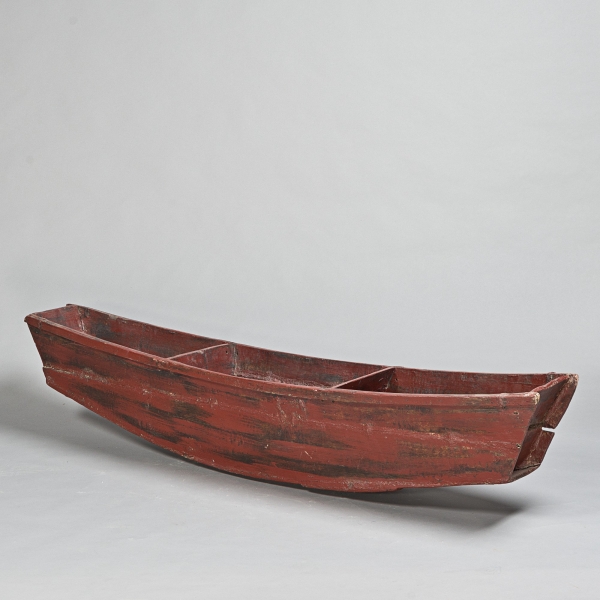Boot, L 190 x B 39 x H 35 cm, Holz, Rough Red;