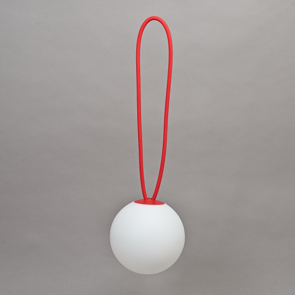 Akku-LED-Leuchte, BOLLEKE, D 20 cm, Weiss/Rot;
