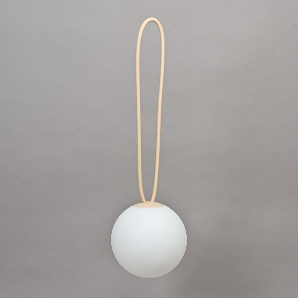 Akku-LED-Leuchte, BOLLEKE, D 20 cm, Weiss/Sand;