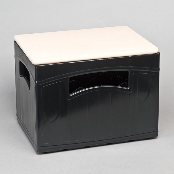 Bierkastenhocker, L 40 x B 30 x H 31,5 cm, Schwarz;