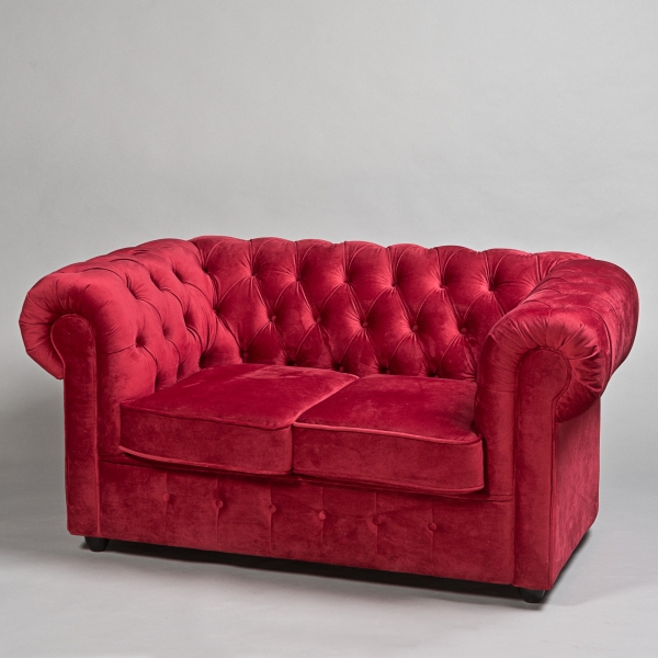 Sofa CHESTERFIELD,B 160 x T 95 x H 75 cm, Rot;