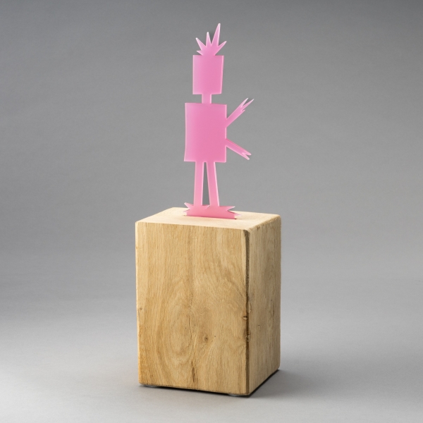 Preview: BERKES N° 3 S, Acrylglas auf Holzsockel, Rosa;