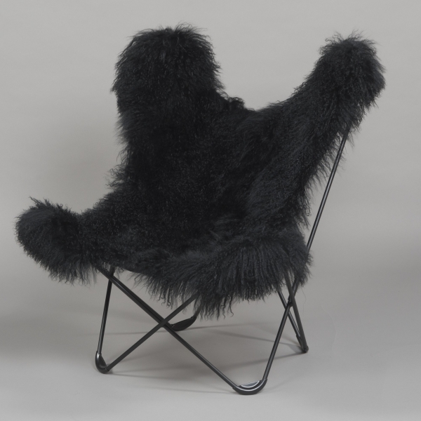 Sessel Tibetisches Lamm, L68 x B80 x H88, Schwarz;