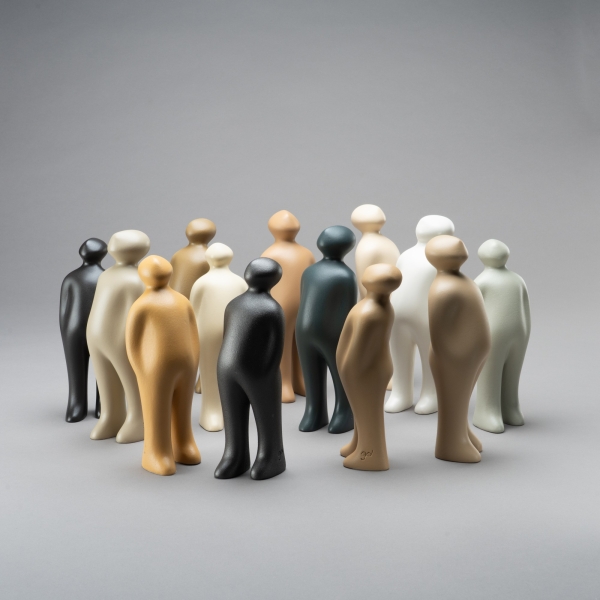 Preview: THE VISITOR S, H 23 cm, Anthrazit Glitzer;