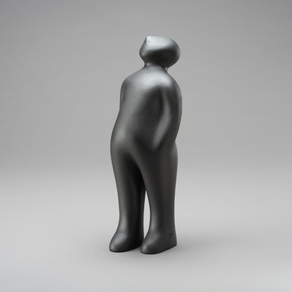 THE VISITOR M, H 37 cm, Anthrazit Glitzer;