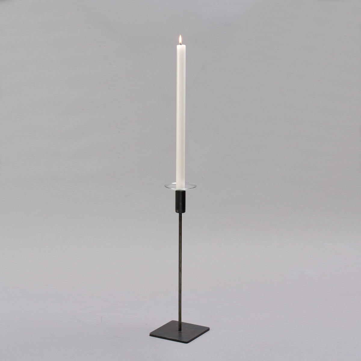 Leuchter 1-Arm, Eisen, H 40 cm, Natur;