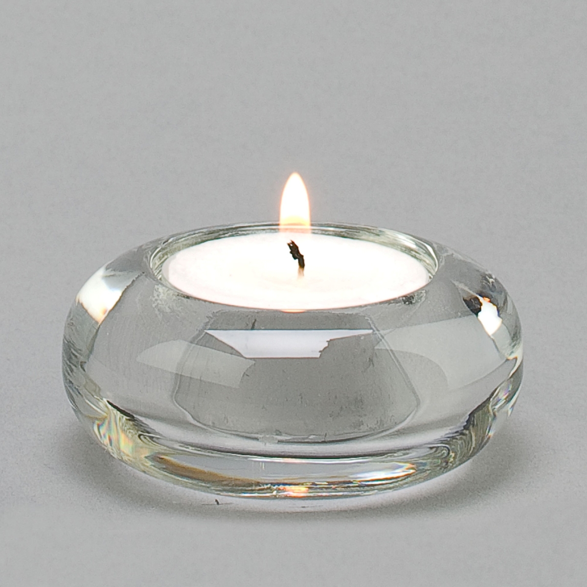 Teelichthalter, Glas, D 7 x H 3 cm, Klar;