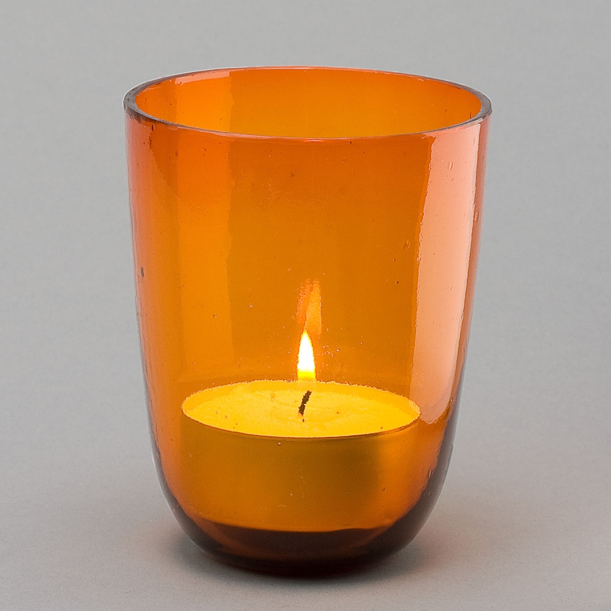 Windlichtglas Ethno, H 12 x Do 9 cm, Orange;