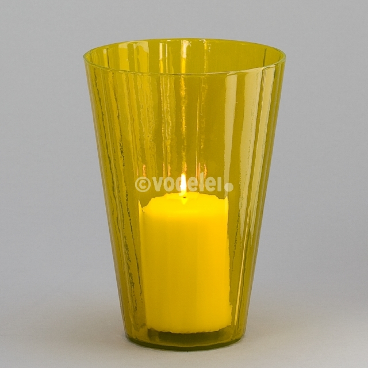 Windlichtglas Ethno, H 26, Gelb