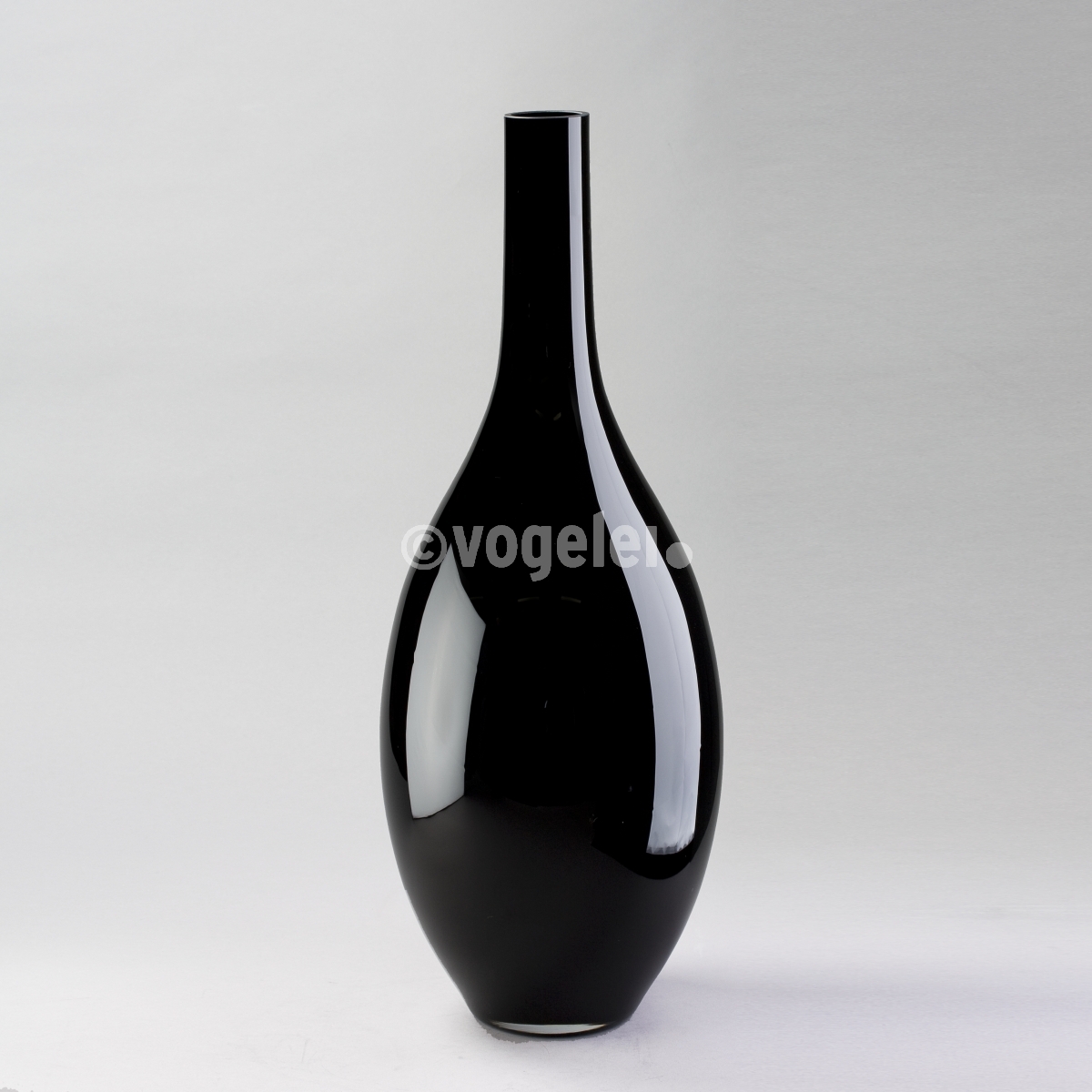 Vase Bulbo 70, Glas, H 70 cm, Schwarz