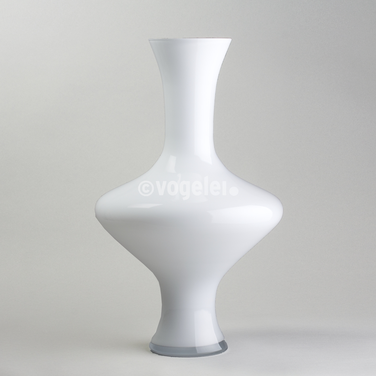 Vase Loulou maxi, Glas, H 60 cm, Weiss-Opal