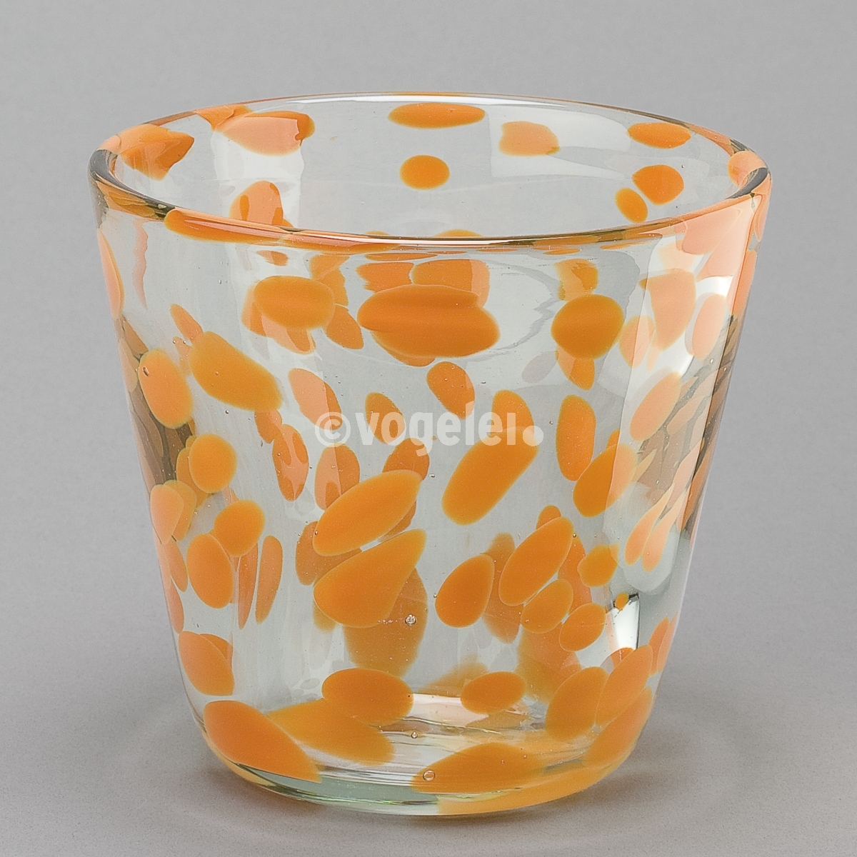 Windlicht konisch, mittel, H 13 cm, Dots Orange