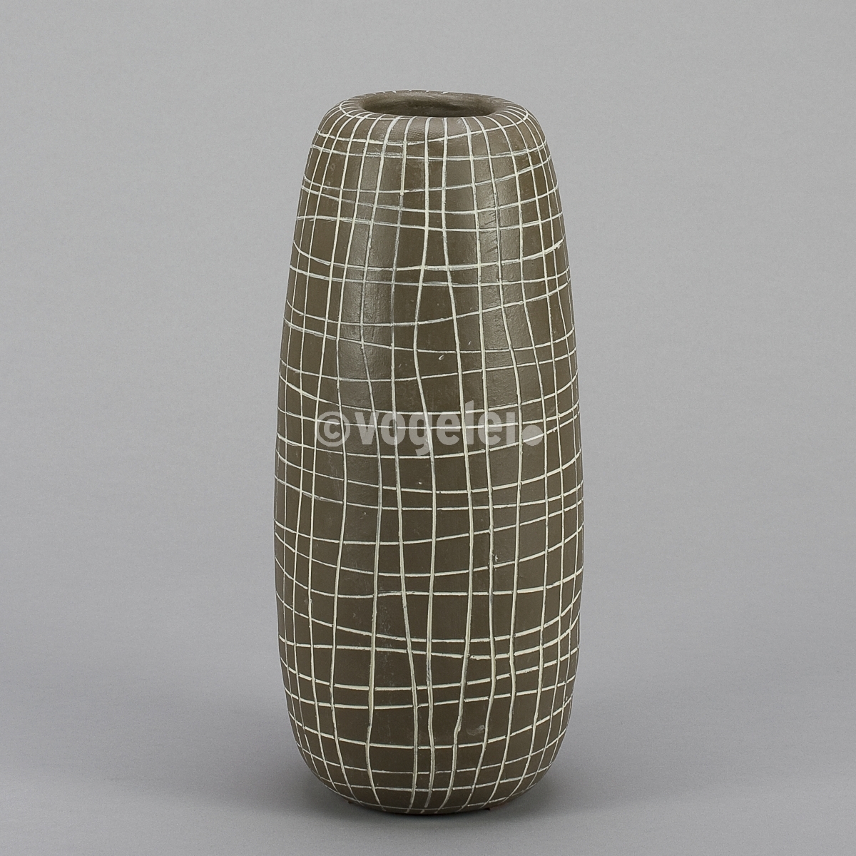 Vase Net, H 35 x D 15 cm, Keramik, Braun/Natur