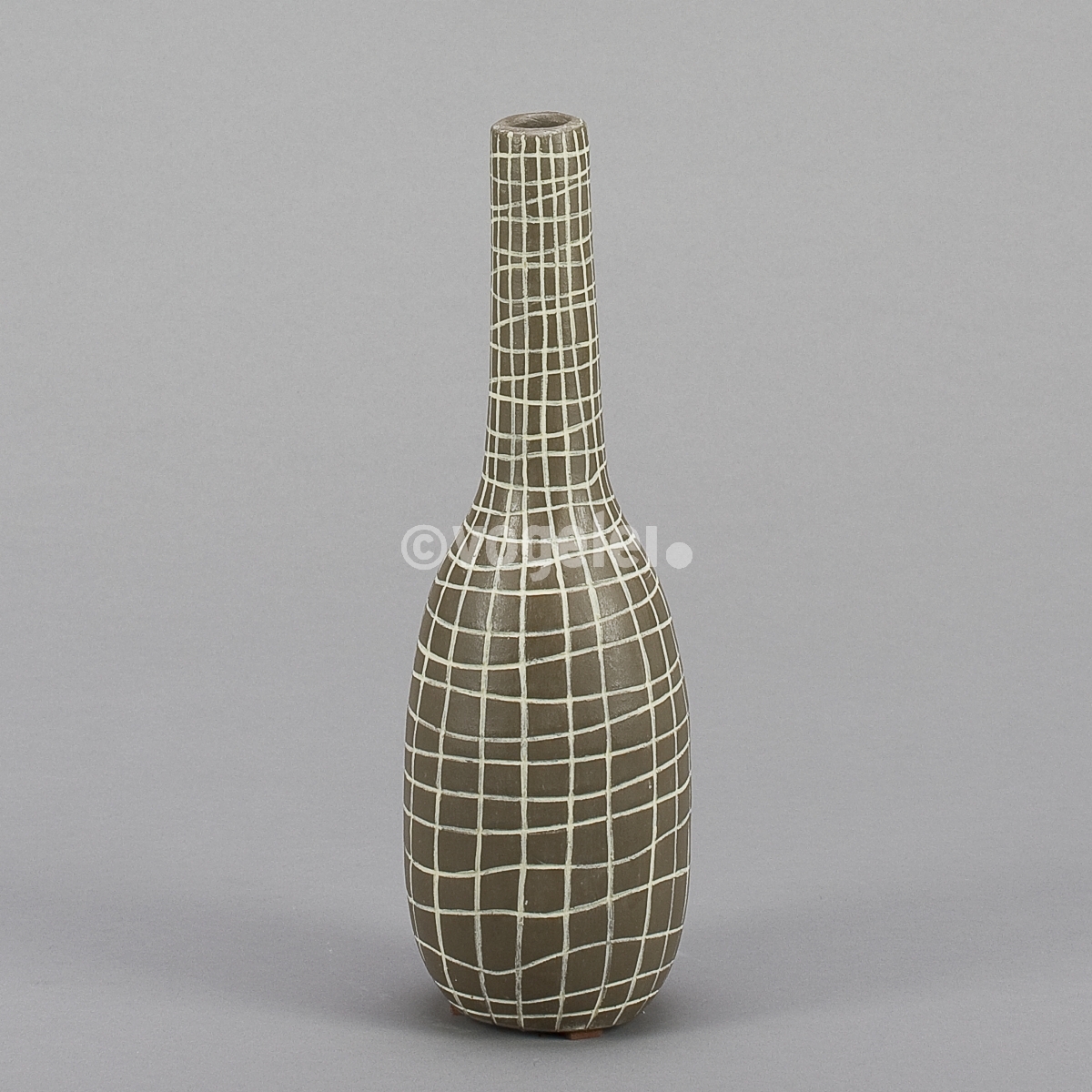 Flaschenvase Net, H 31 x D 9 cm, Braun/Natur