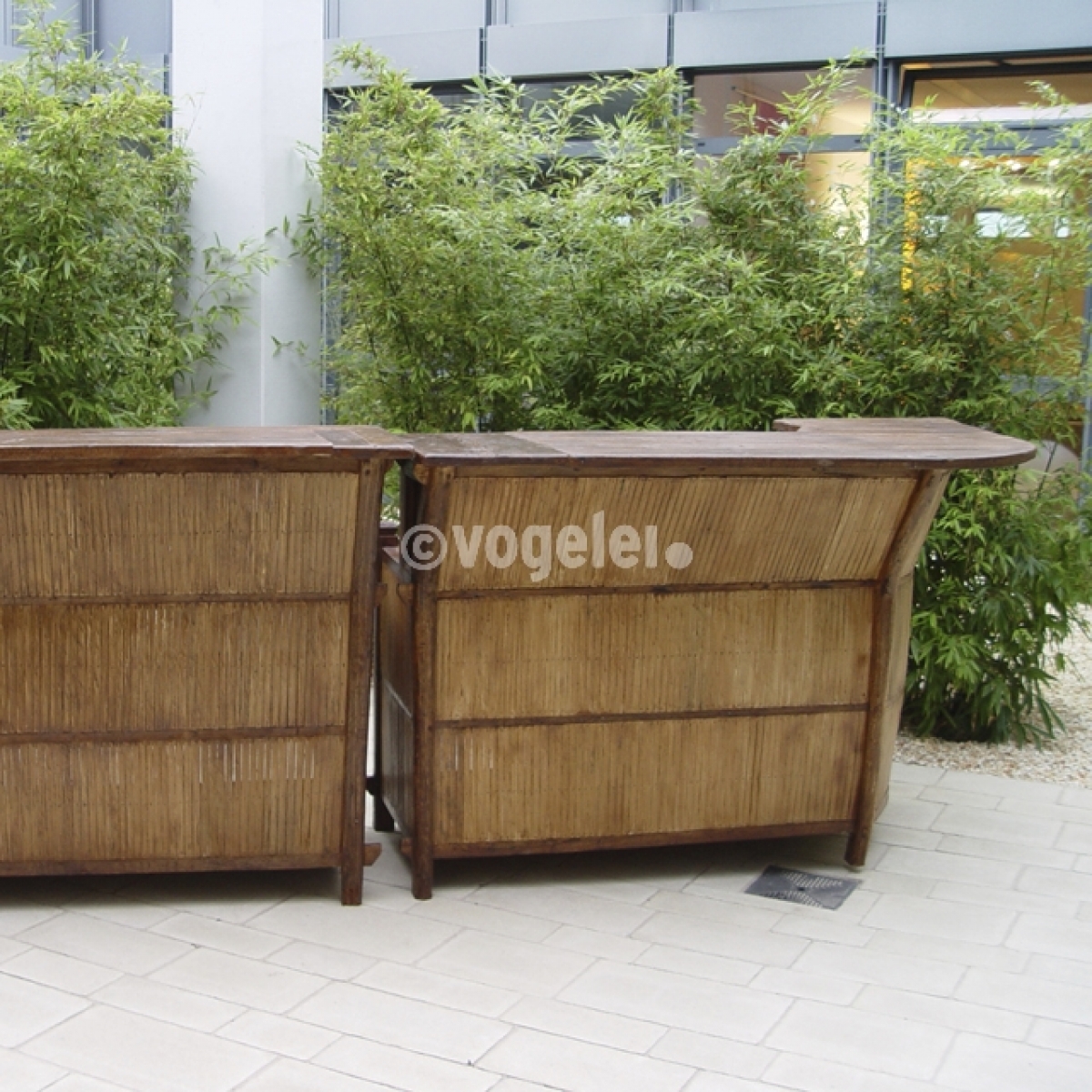 Bartheke, Bambus, Modul1/4 rechts, B 180 cm, Natur