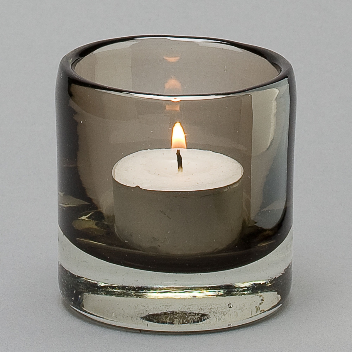 Teelichtglas Lounge, H 7 x D 7 cm, Anthrazit;