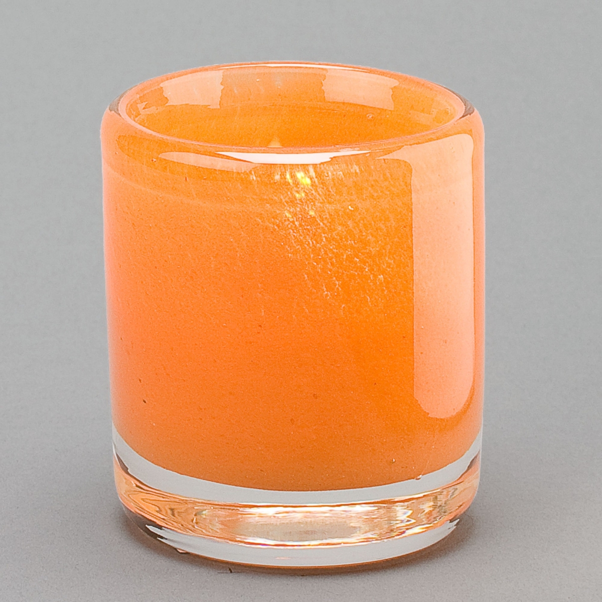 Teelichtglas Lounge, H 7 x D 7 cm, Orange;