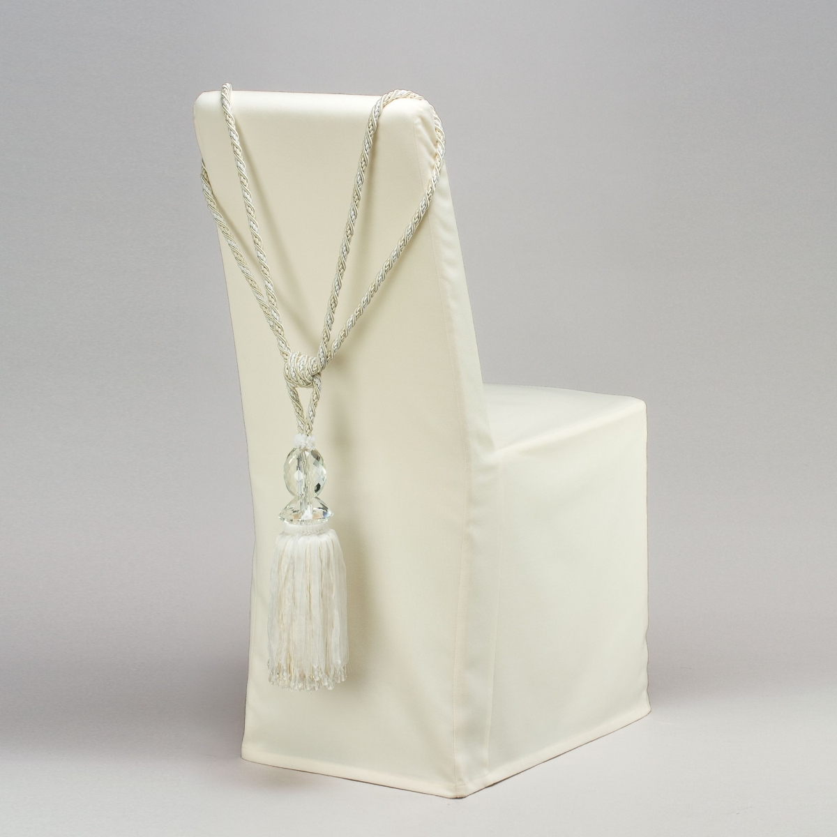 Raffhalter mit Quaste, L ca. 88 cm, Champagner;
