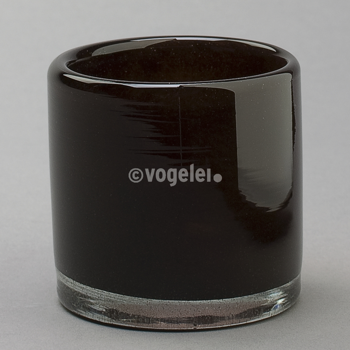 Teelichtglas Lounge, H 7 x D 7 cm, Schwarz