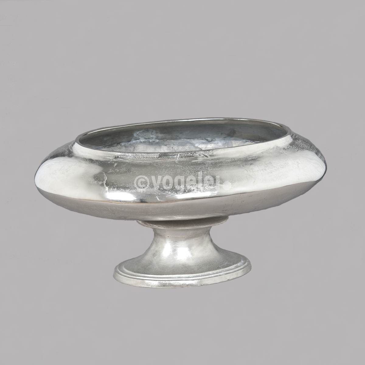 Pflanzgefäss oval, Aluguss, L ca. 76 cm, Silber