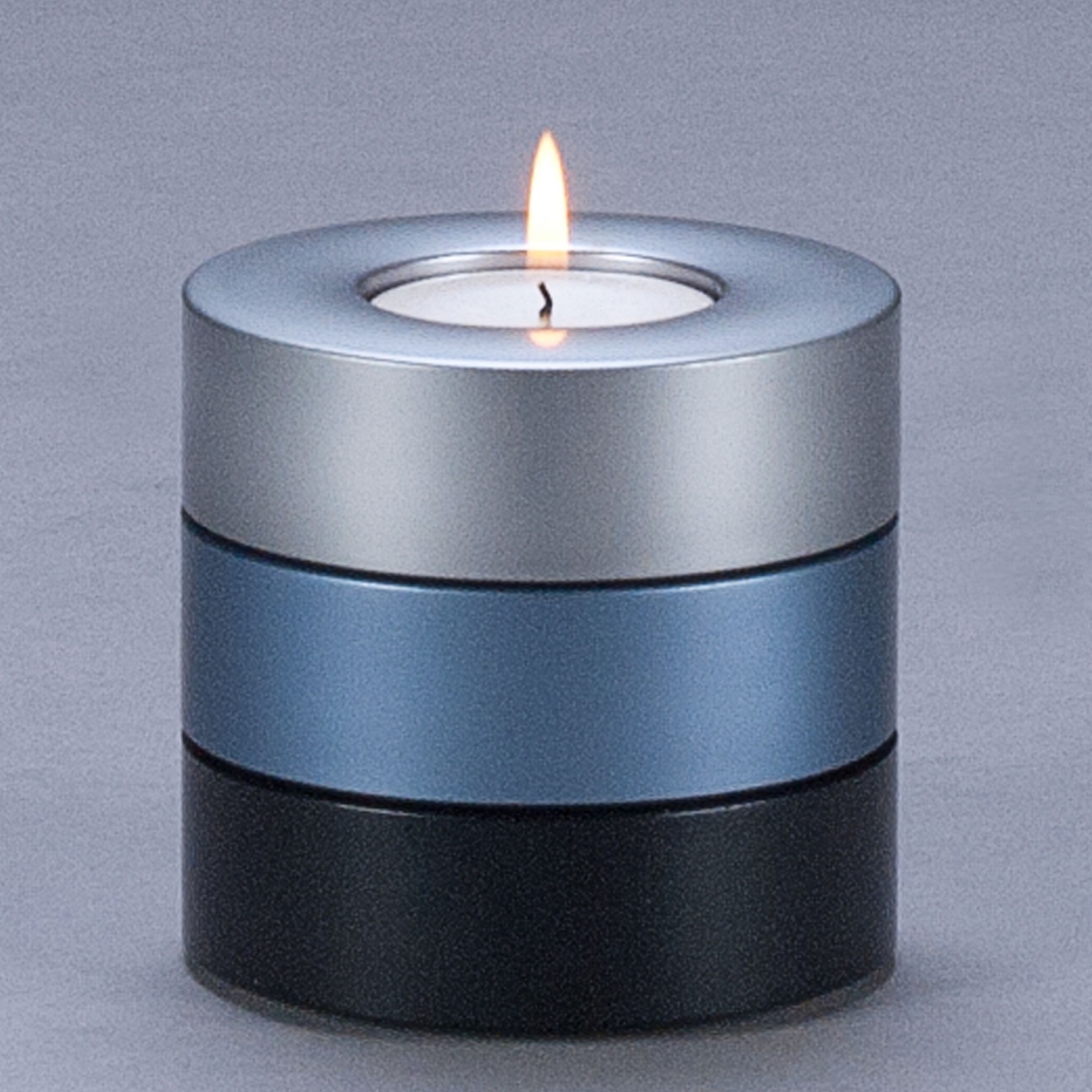 Teelichthalter Alu, H 2,8 x D 8 cm, Silber;