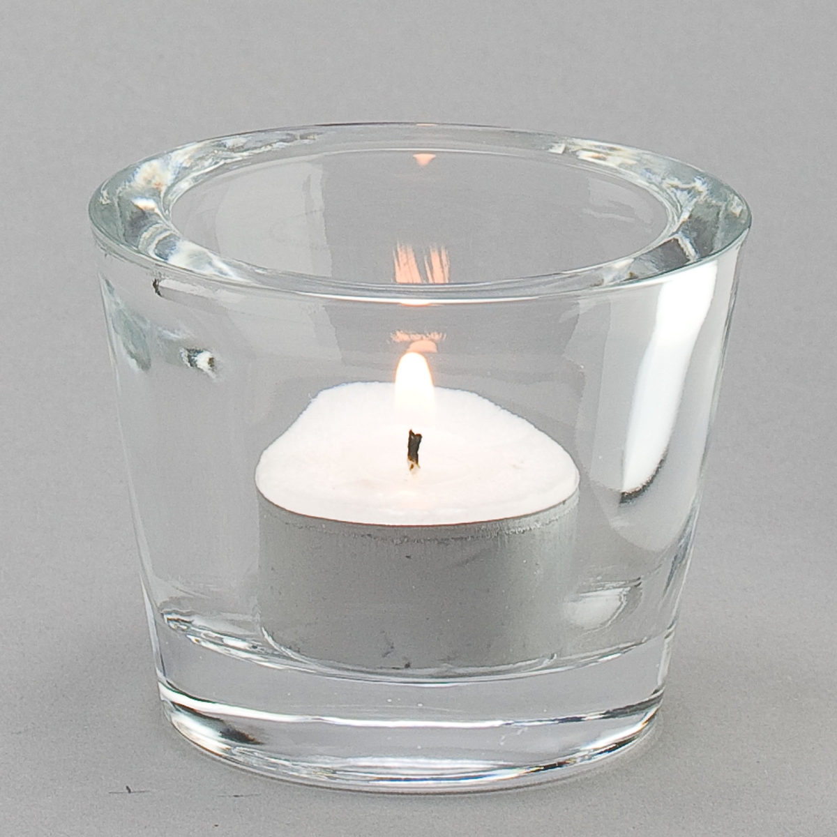 Teelichtglas "Heavy", konisch, H 6,5, Klar;