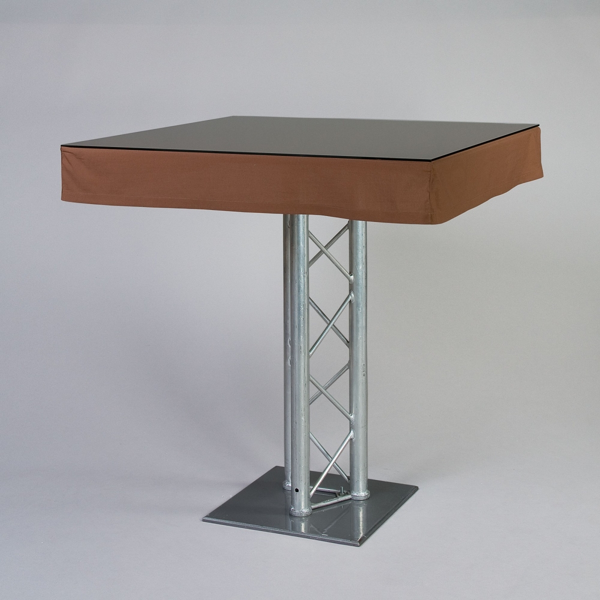 Husse Stehtisch quadratisch, 100 x 100 cm, Braun;