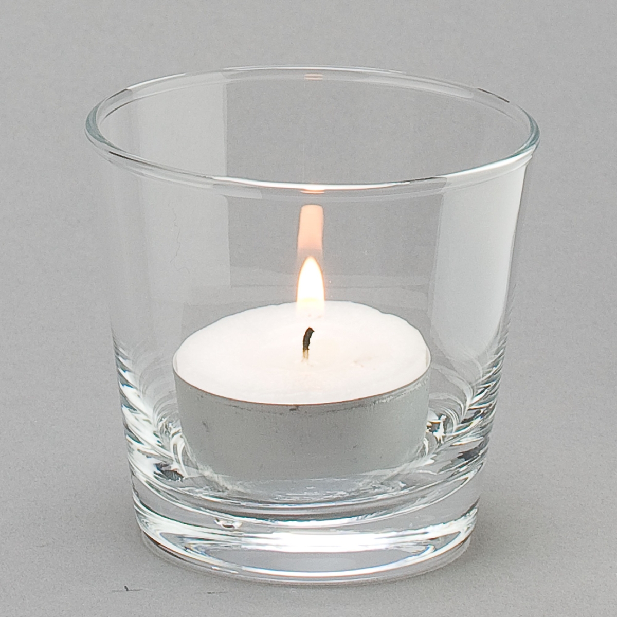 Teelichtglas konisch, H 6,5 x Do 7 x Du 6 cm, Klar;