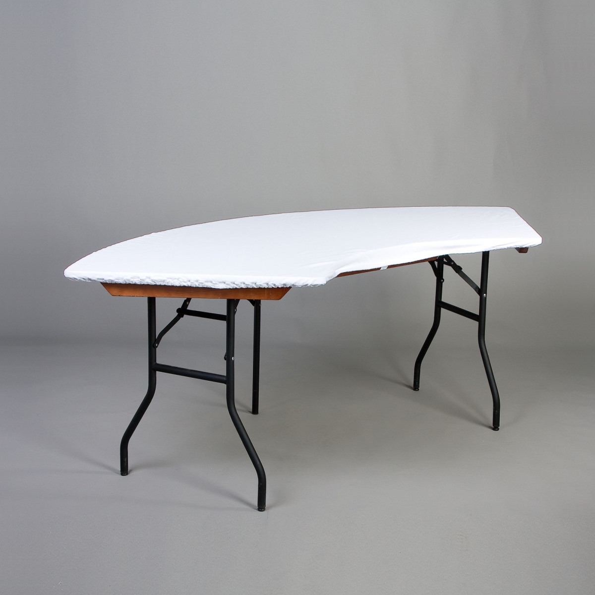 Molton Tisch "Wave", 1/4 rund, 236 x 118 cm, Weiss;