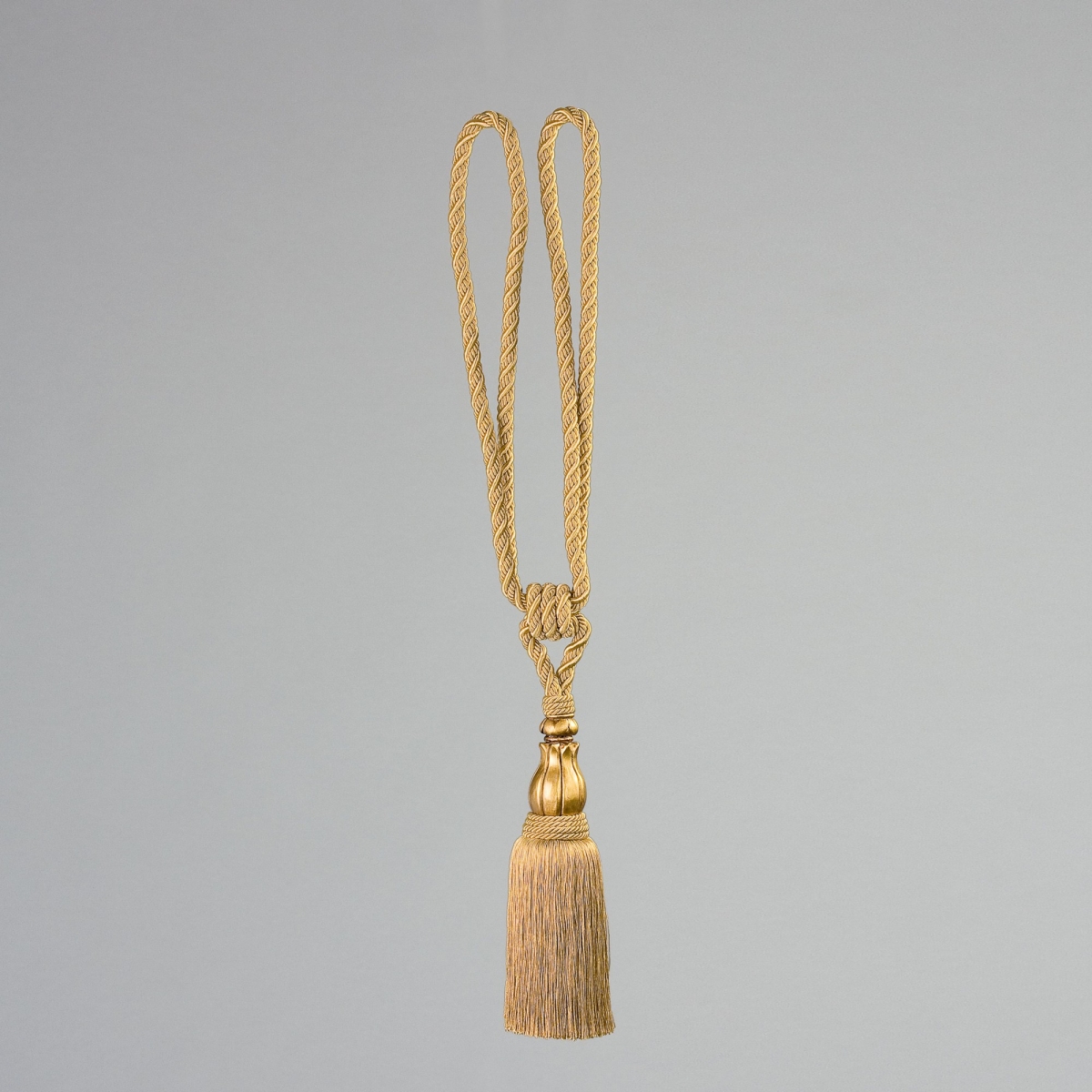 Raffhalter mit Quaste, L ca. 70 cm, Gold/Gold;