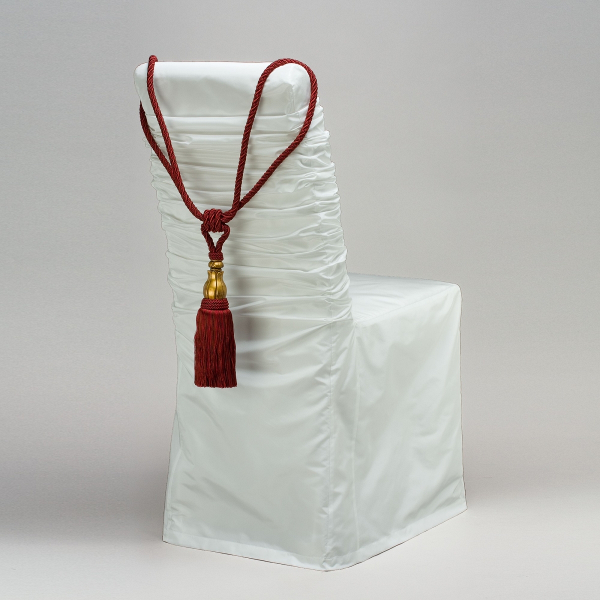 Raffhalter mit Quaste, L ca. 70 cm, Rot/Gold;
