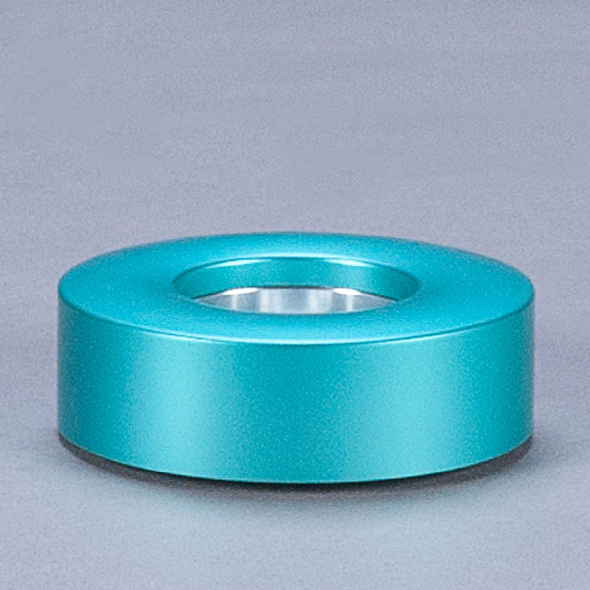 Teelichthalter Alu, H 2,8 x D 8 cm, Türkis;