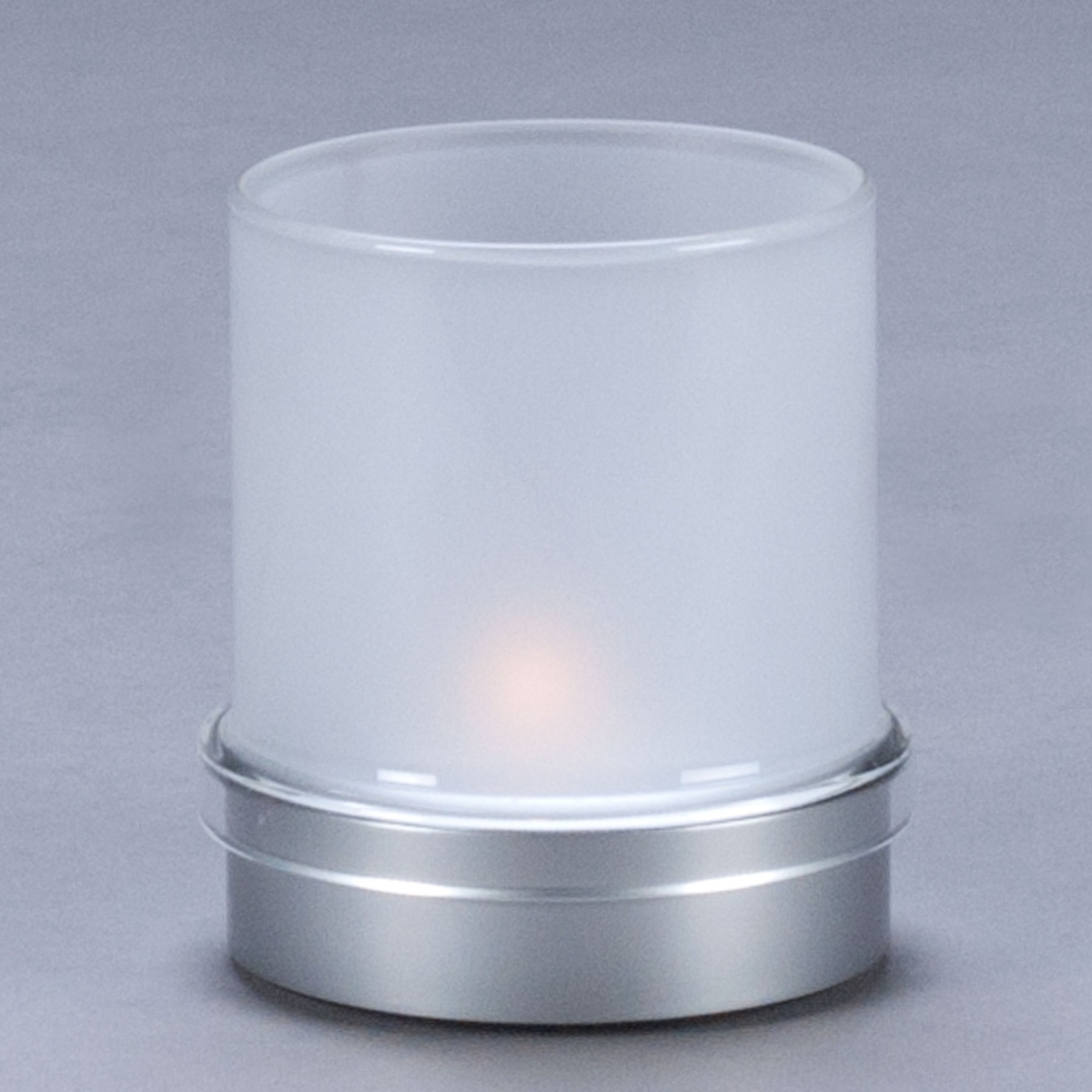 Glasstülpe für Teelichthalter Alu, H 8 x D 8 Weiss;