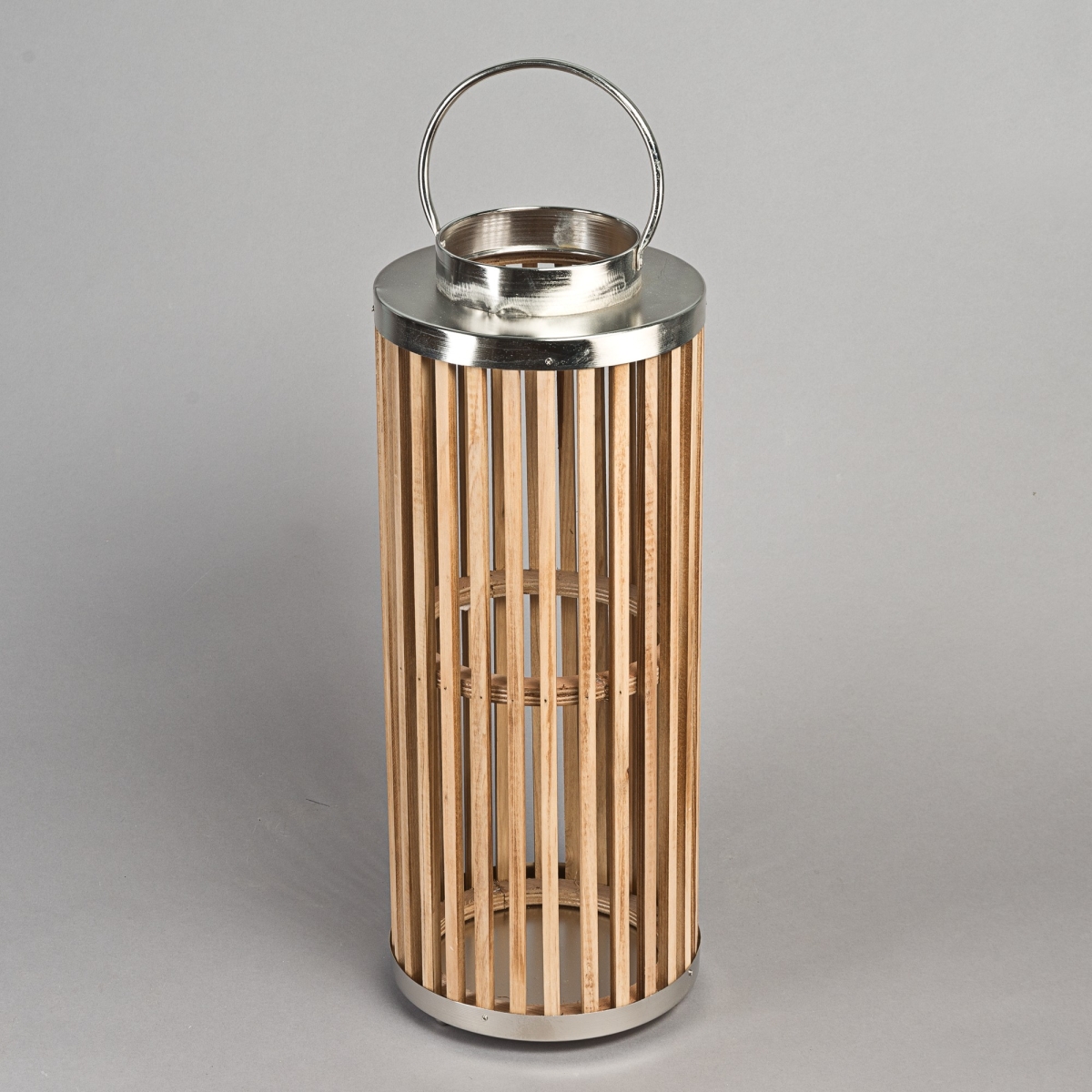 Laterne Bambus, zylindrisch, H 58 x D 23 cm, Natur;