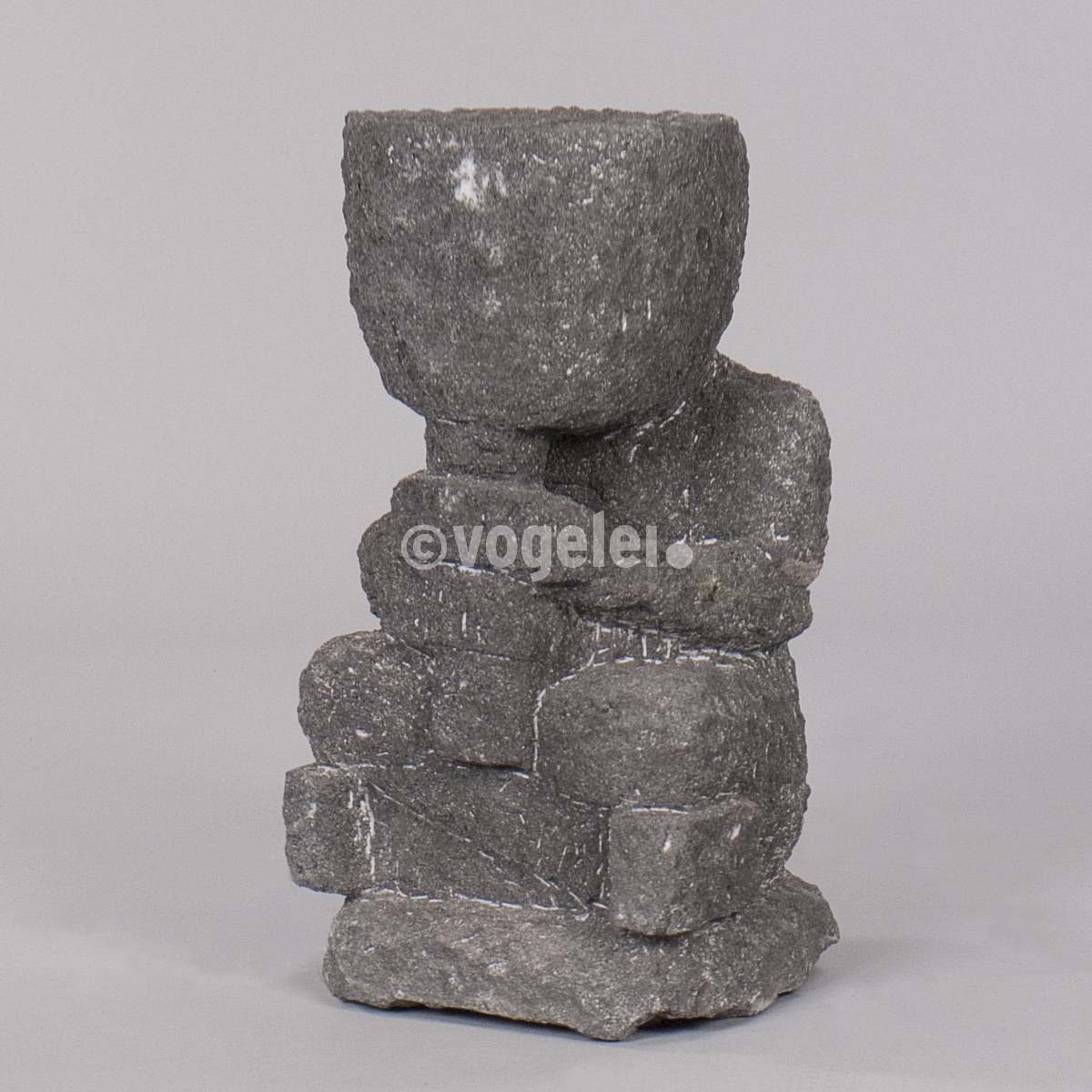 Staue Lava L, 30 x 30 x H 60 cm, Natur