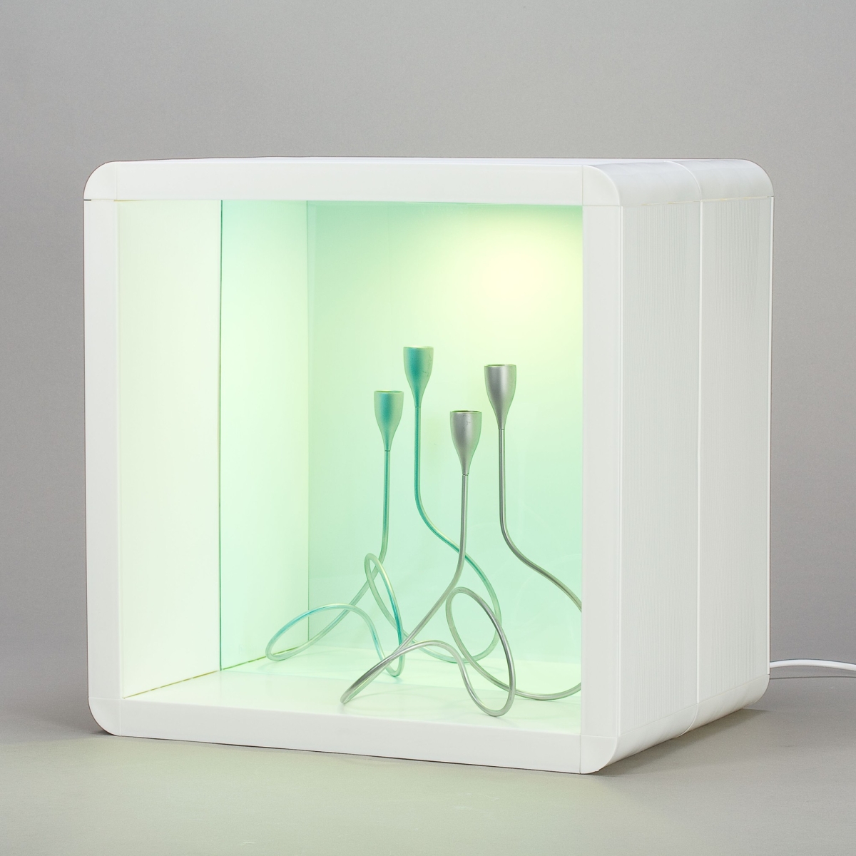 Regal "Cube", Modul 1/1, beleuchtet, Weiss;