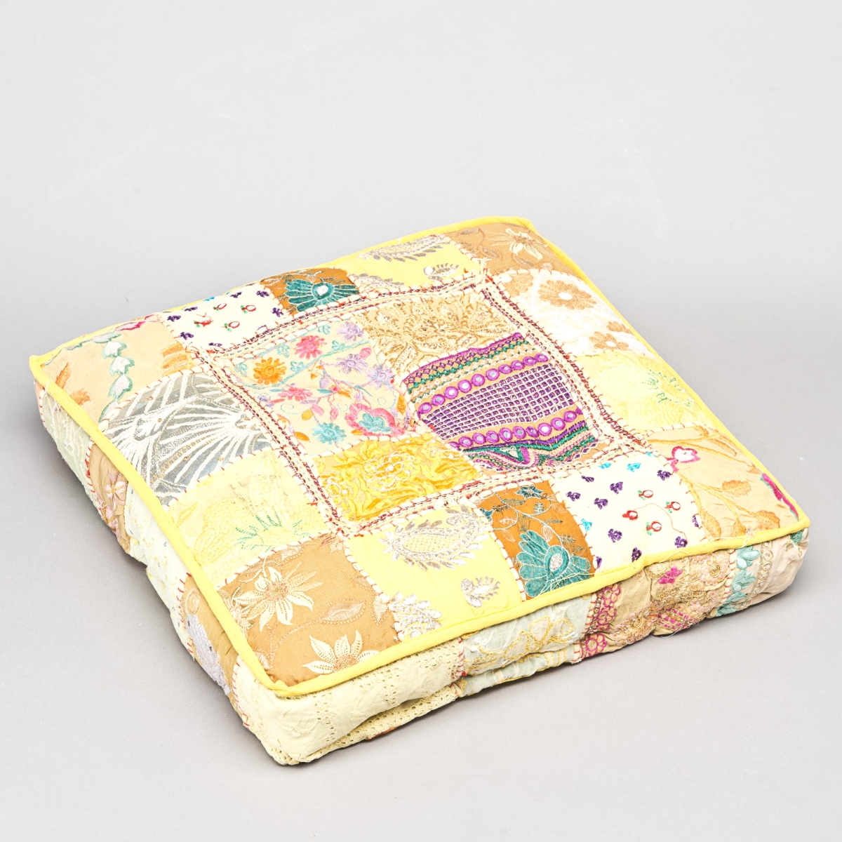Bodenkissen Patchwork, Gelb;