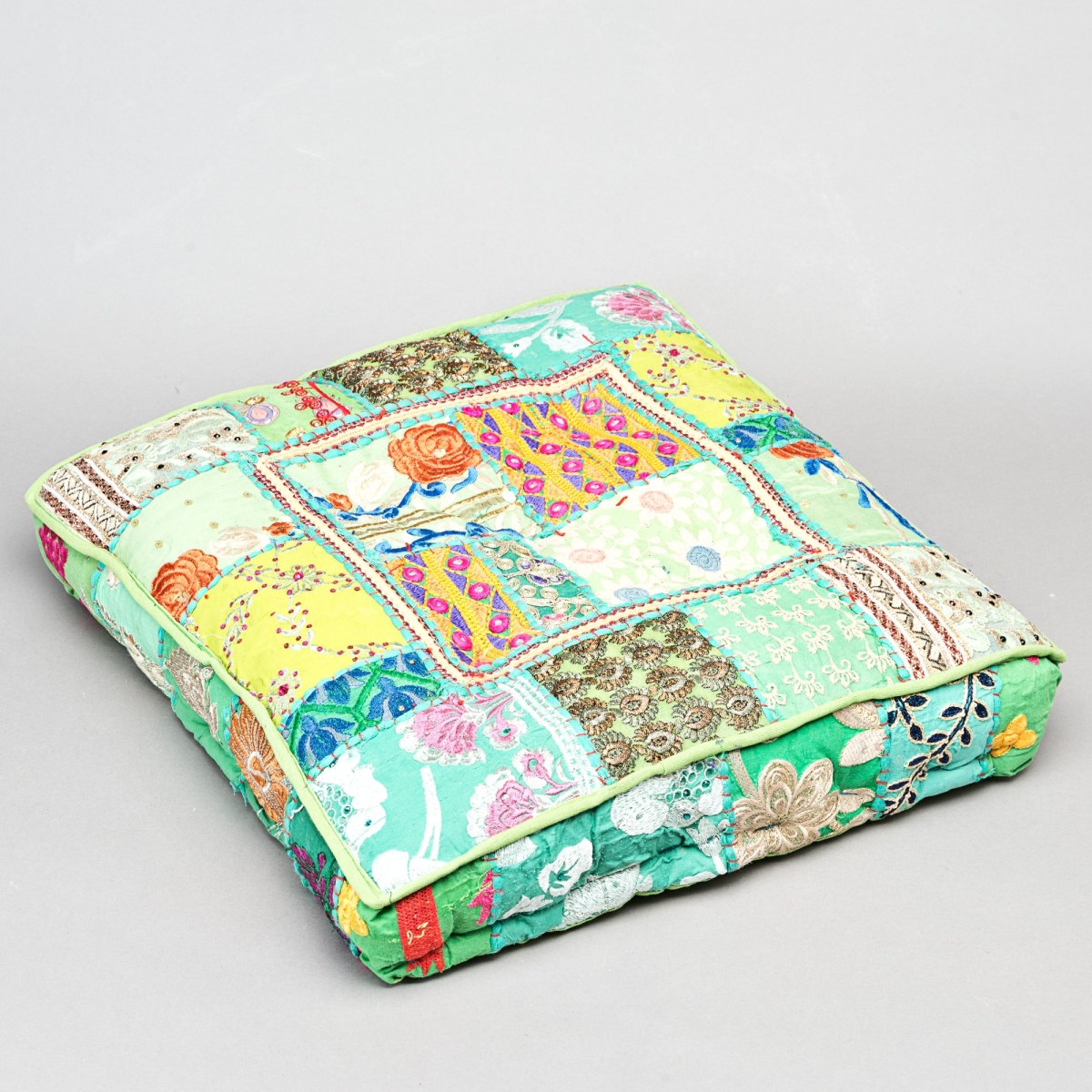 Bodenkissen Patchwork, Grün;